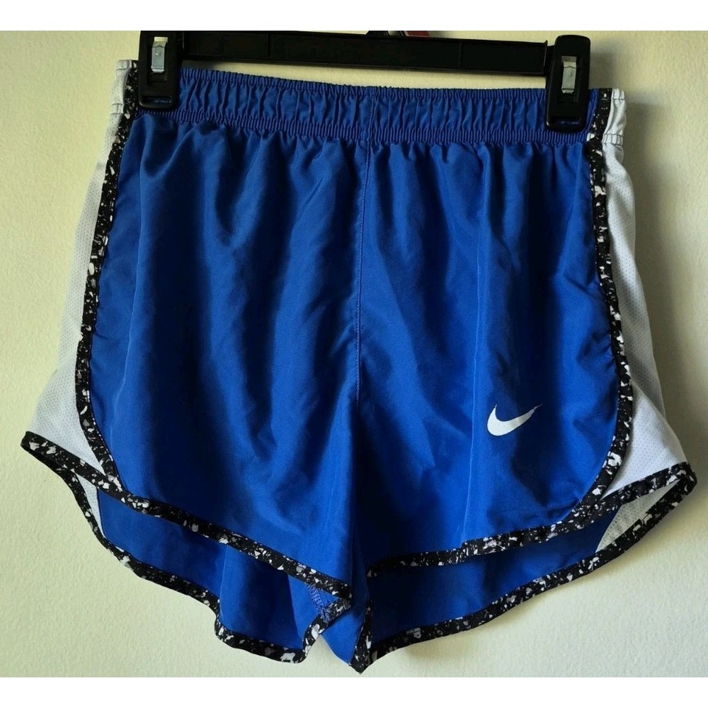 NIKE Dry Tempo Running DRI-FIT Shorts Black/White Speckled Trim Women's Size M